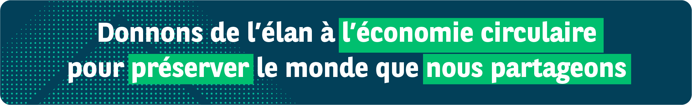 Raison d'etre : donnons de l'élan à l'économie circulaire pour préserver le monde que nous partageons